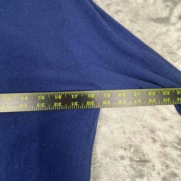 Vintage Caslon Navy Blue Ribbed Knit Turtleneck Sweater Size Large - Picture 5 of 5